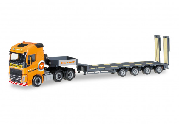 Herpa 306409 H0-LKW-Modell: Volvo FH Gl. 6x2 Semitieflade-Sattelzug "v.d.Vlist" (NL)