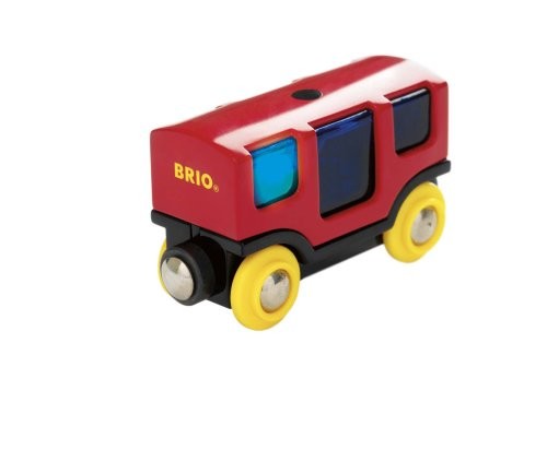 BRIO-Holzeisenbahn, 33769 - &quot;Reisezugwagen&quot; mit Licht &amp; Soundeffekt (mit Batteriebetrieb)