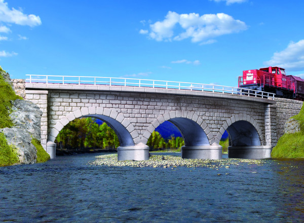 Kibri 37662 Brückenbausatz, Wildeck-Brücke mit Eisbrecherpfeilern, gebogen