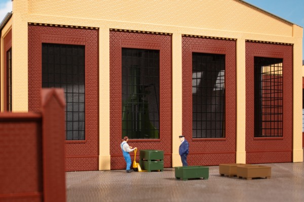 Auhagen 80530 H0-BauKastenSystem / Bauteile: Wände 2578D rot, Industriefenster P