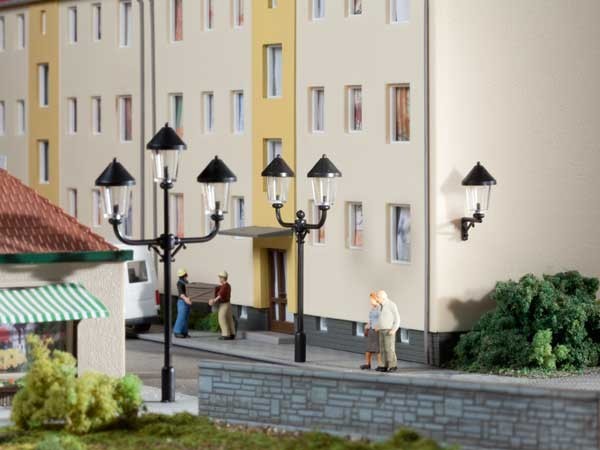 Auhagen 42631 H0/TT-Ausgestaltungs-Zubehör, Park- und Wandlaternenattrappen