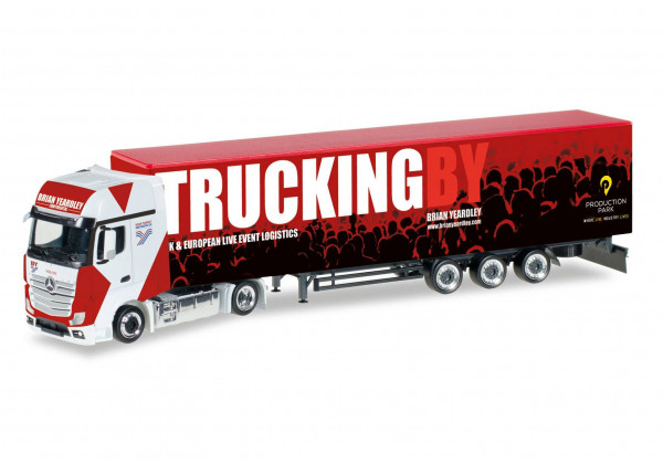 Herpa 306003 H0 - LKW-Modell: Mercedes-Benz Actros Gigaspace Koffer-Sattelzug "Brian Yeardley" (GB)