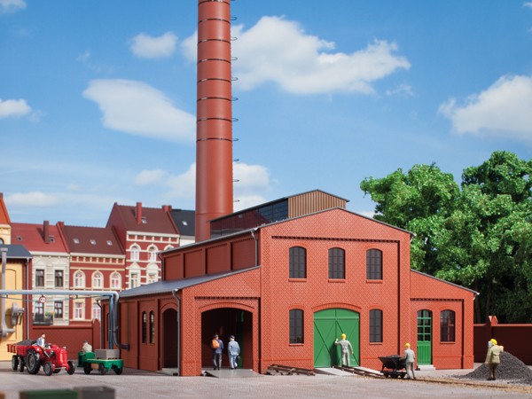 Auhagen 11431 H0-Modellbausatz, Heizhaus mit Schornstein