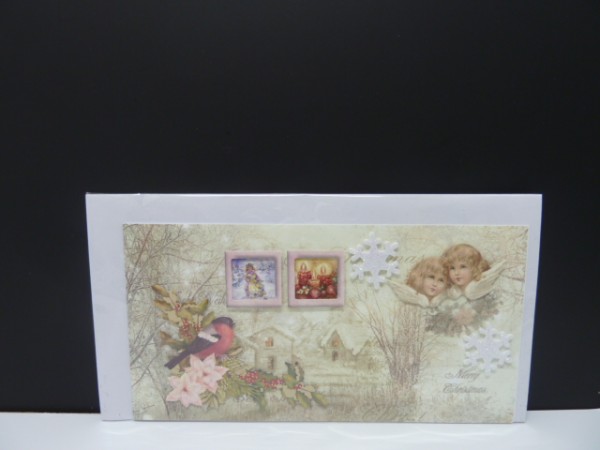 Handgearbeitete 3-D Weihnachtskarte mit Motiv "Christmas Vintage"