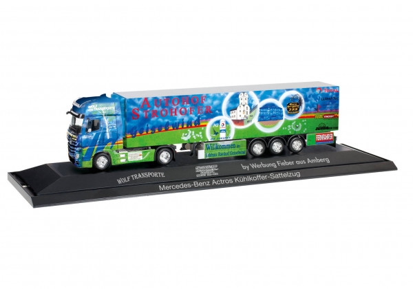 Herpa-Fahrzeugmodell, 121651 Mercedes-Benz Actros Kühlkoffer-Sattelzug &quot;Autohof Geiselwind&quot;