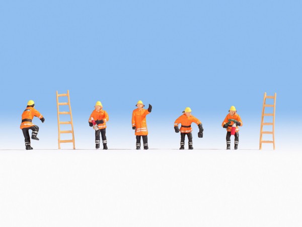 Noch 15022 H0-Figuren, "Feuerwehr" in orange Schutzanzüge