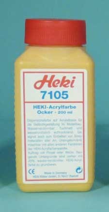 Heki 7105 Acrylfarbe / Landschaftsbaufarbe, "Ocker/Gelb" (200 ml)