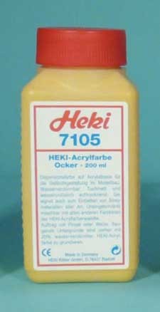 Heki 7105 Acrylfarbe / Landschaftsbaufarbe, &quot;Ocker/Gelb&quot; (200 ml)