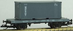 PSK 1746 TT-Flachwagen beladen mit 1 x 20ft Container "Morflot" Ep. IV, eingestellt bei der DR