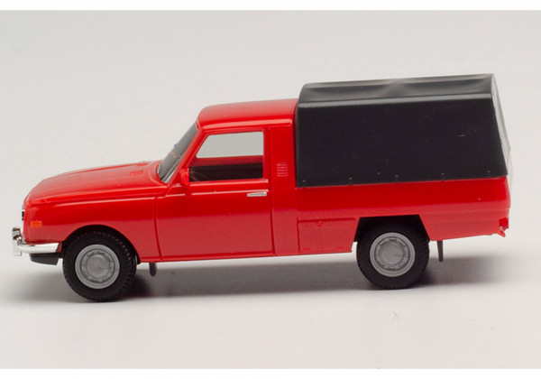 Herpa 420952 H0 - PKW-Modell: Wartburg 353 Trans &#039;66 mit Plane (rot)