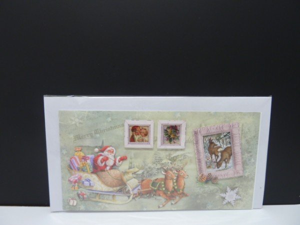 Handgearbeitete 3-D Weihnachtskarte mit Motiv "Christmas Vintage"